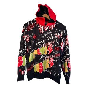 Encrypted Youth Polyester Large HUSTLE Pullover Hoodie Streetwear Skater
